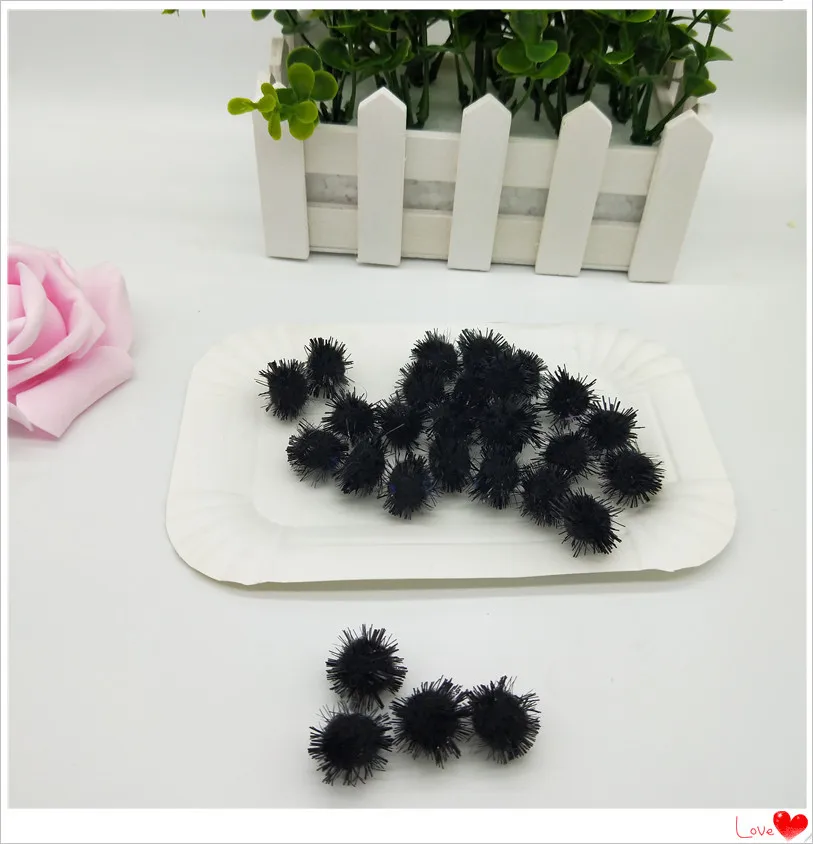 colorful pompom glitter ball Glitter Pom Poms Sparkle Balls for DIY Doll