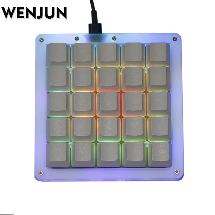 WENJUN 25Key QMK прошивка клавиатура Игровой Тип C макро игровой дизайнерский блокнот для редактирования мини макропад через 5x5 слоев механическая клавиатура