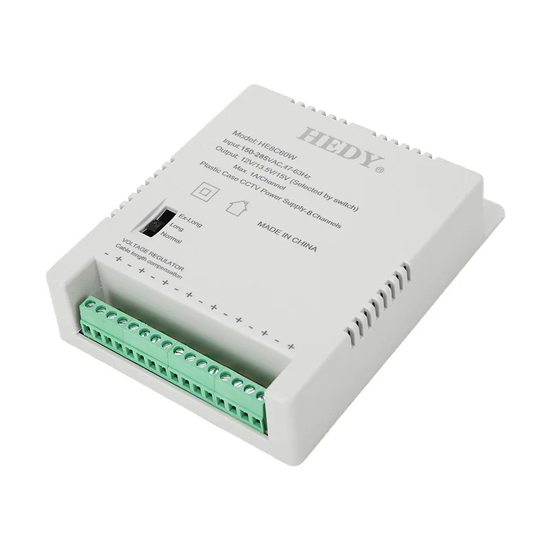 8-Channel switching ac dc power supply 12v 5a for CCTV Security Cameras with Cable Length support CKD SKD