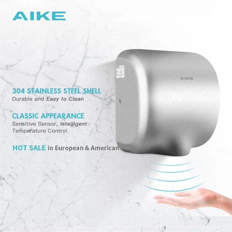  AIKE AK2800 новый отель высокое качество инфракрасный датчик нержавеющая сталь ручная сушилка автоматическая
