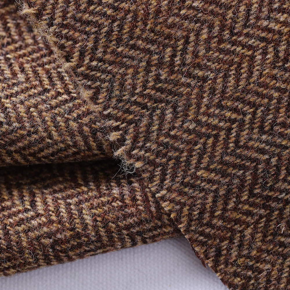 High Quality Yarn Dyed Woven Wool Fabric Factory Stock Worsted 100% Wool Fabric for Men Suit