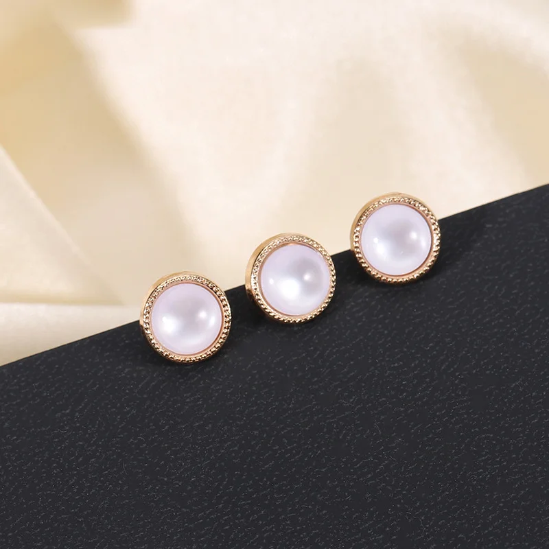 Factory Designs Pearl Metal Sewing Shank Buttons For Clothing Garment Decorative Alloy Resin Buttons Sewing Accessories