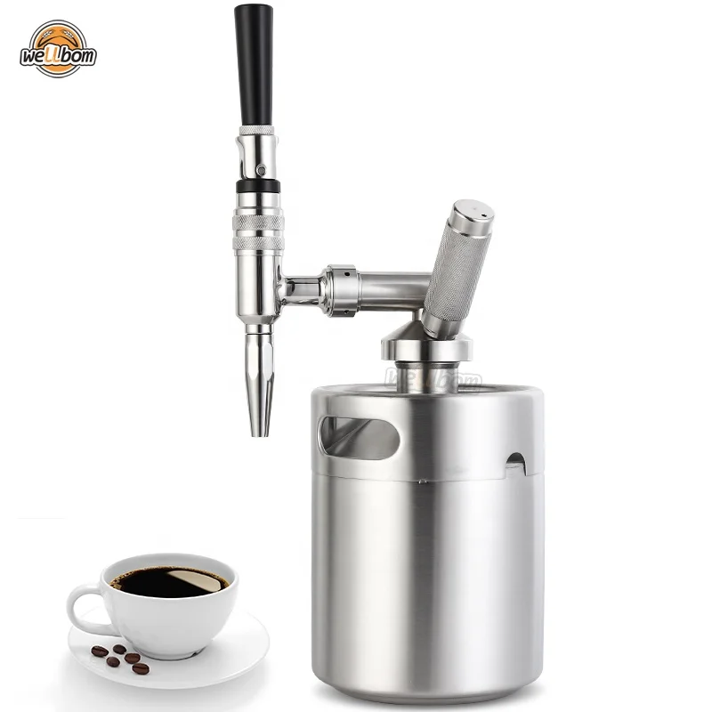 Brew Nitro Cold Brew Coffee  64 Oz Stainless Steel Homebrew Nitrogen Infuser 2 L Mini Keg coffee Maker Machine Kit System