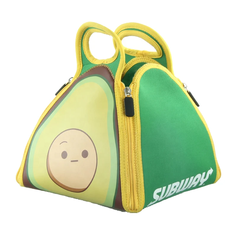 Developable Neoprene Lunch Bag Custom Logo Printed Insulated Cooler Bag Picnic Box Tote With Zipper Tote Bags