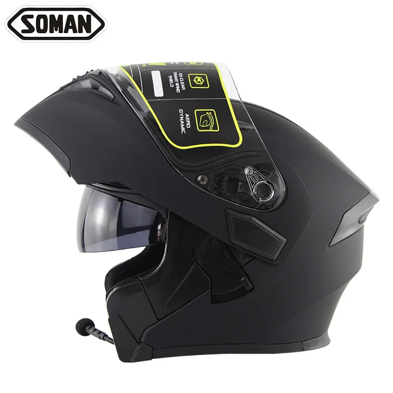 2020 Hot sale DOT approved bluetooth built-in headset helmet motorcycle helmet e-bike double visor