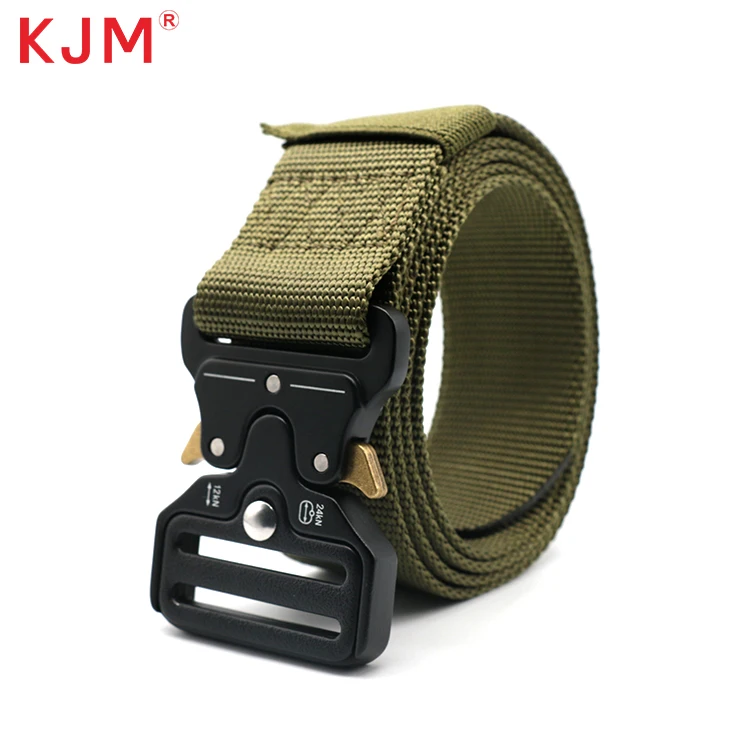 KJM Manufacturer Zinc Alloy Buckle Outdoor Safety Canvas Webbing Nylon Tactical Gear