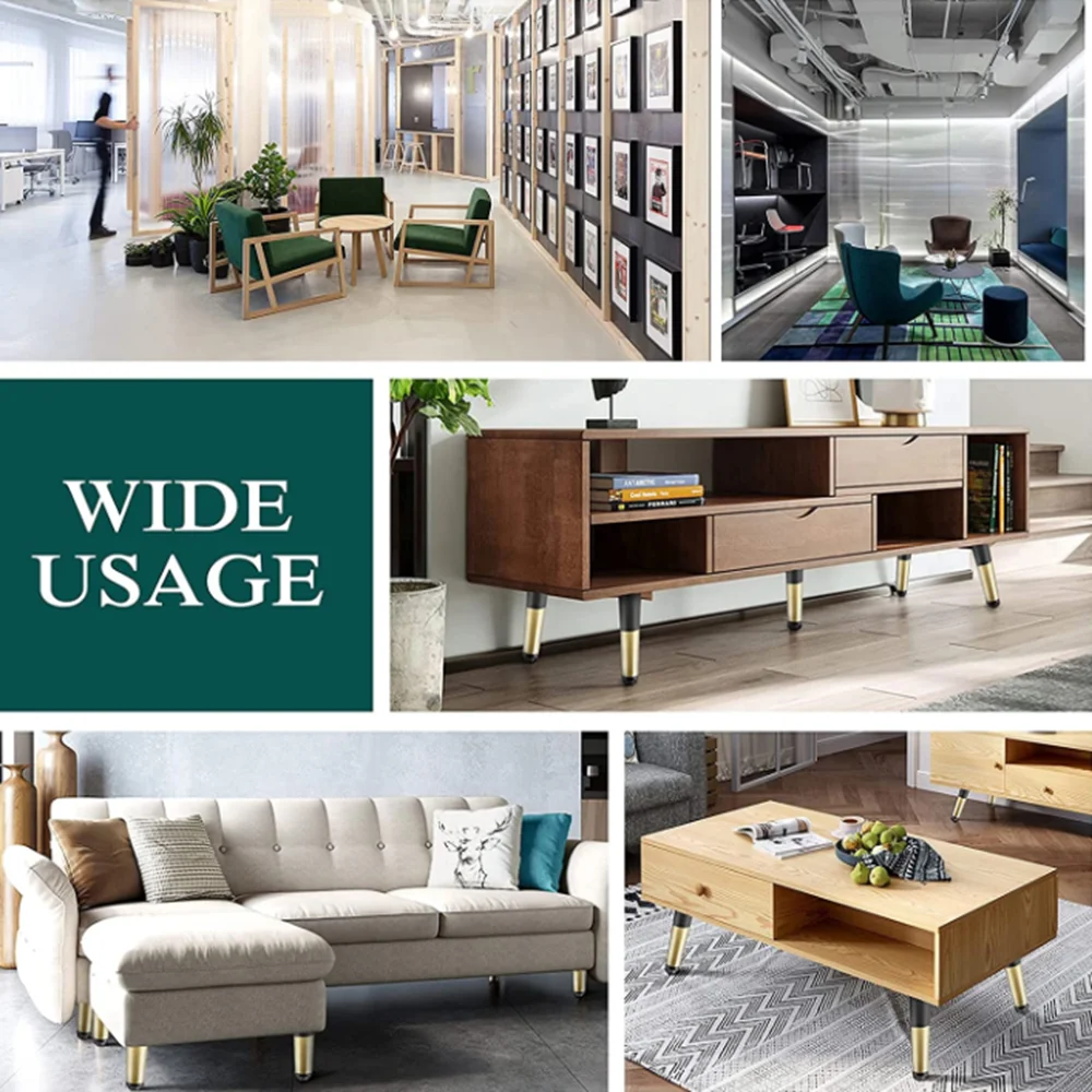 100mm - 720mm Conical Tube Furniture Feet Iron Table Legs Cabinet Dining Chair Legs Straight Oblique Metal Sofa Leg