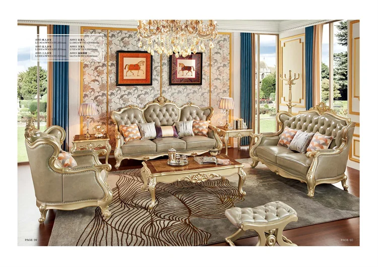 Hotel Furniture Luxury Lounge Sofa Simple Style Living Room Sofa Antique Wooden Modern Solid 3 Seater Sofa Set