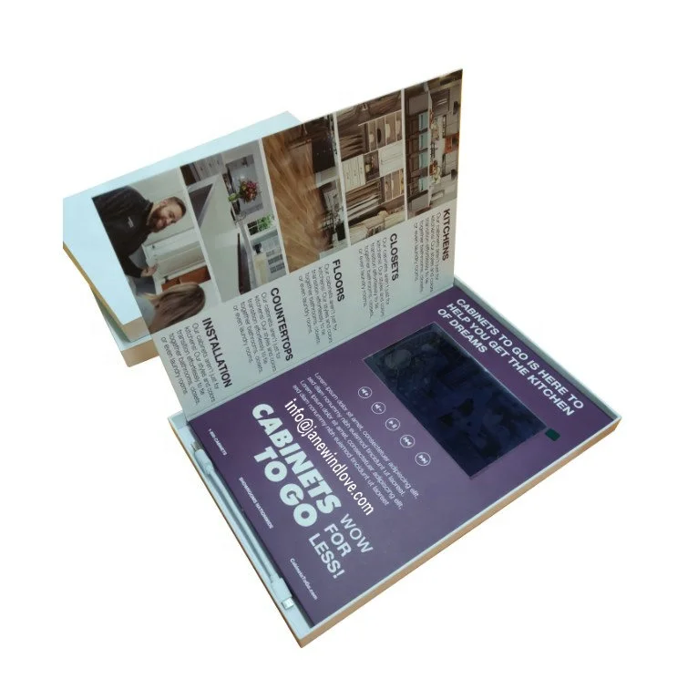 Корпоративные Подарки 7-дюймовый ЖК-экран motion book mp4 player lcd видео брошюра открытки для продвижения видео карты США Бизнес подарки