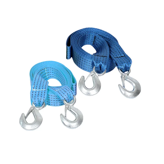 3T 5M Heavy Duty Custom Car Tow Rope Tow Strap With Hooks For Tractors