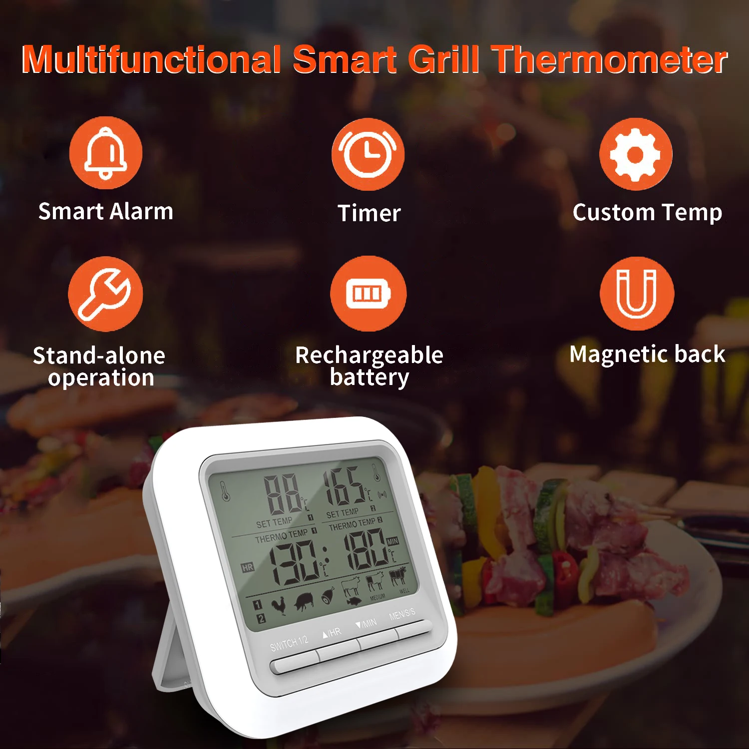 Meat For Grilling Dual Probe Wholesale Digital Bbq Hood Smart Kitchen Cooking Thermometers