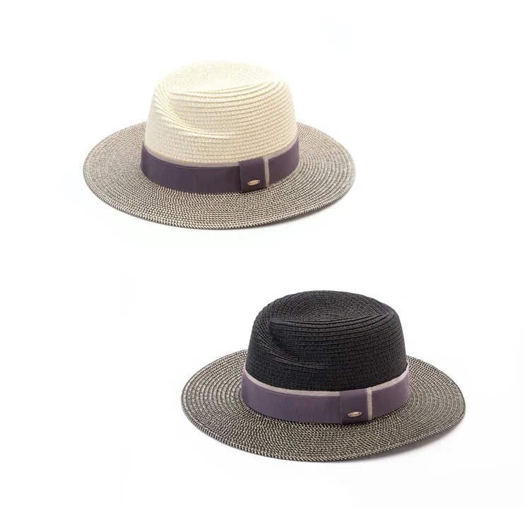 Соломенная шляпа с лентой из полиэстера и логотипом на заказ