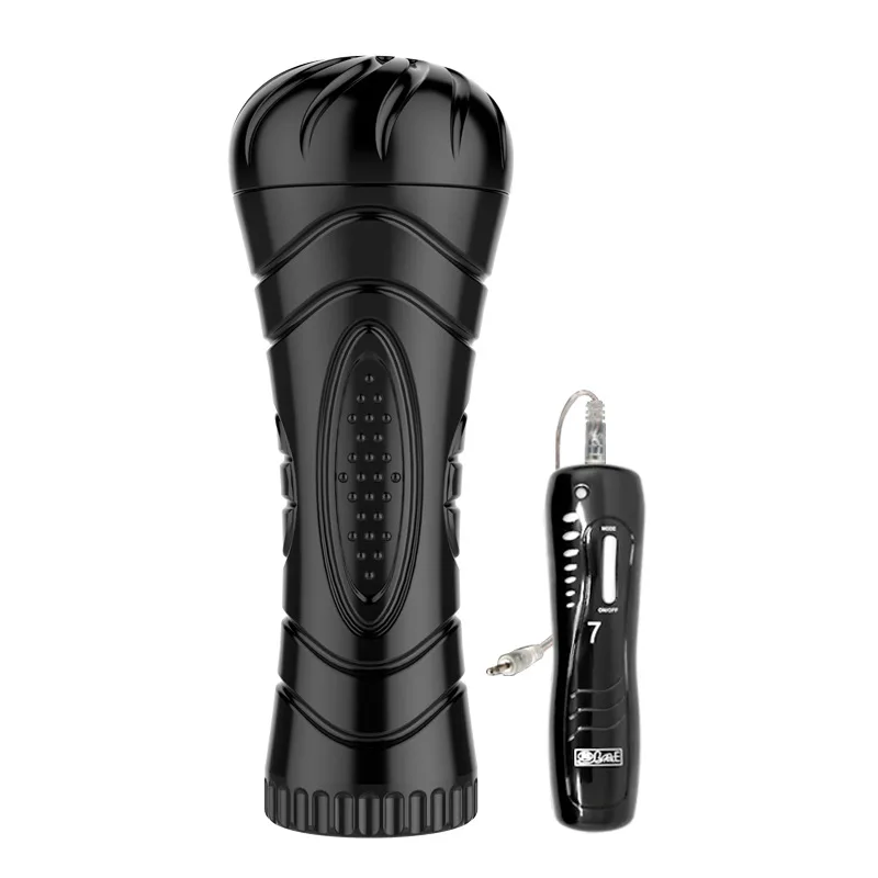 Vibrating 7 speeds baile mouth males cup with sucker stand