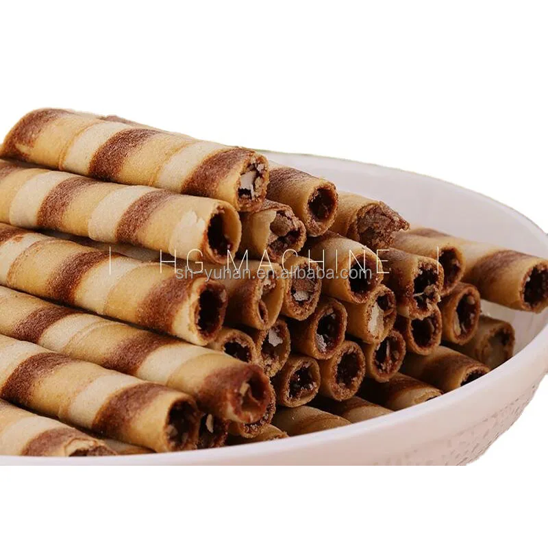 Chocolate Egg Roll Making Machine/ China Manufacturer Cone Waffle Maker Wafer Stick Roller Chocolate Egg Roll Making Machine