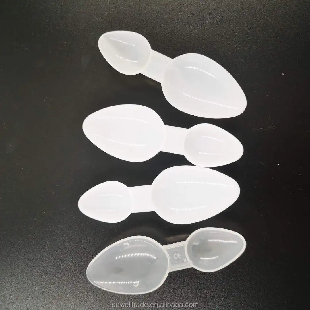 Wholesale Customized Micro Suger Coffee And Tea Measuring Spoons Sets Household Disposable Plastic 2 Heads Measuring Spoon