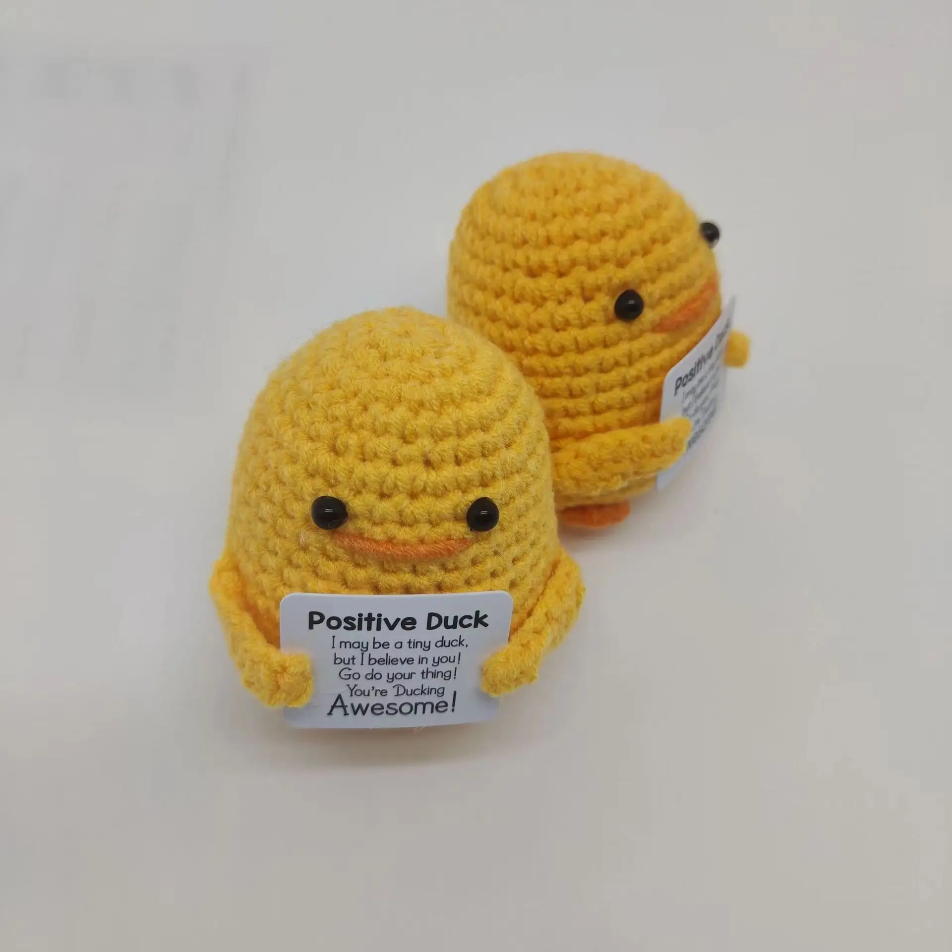Emotional Positive Duck Personalized Keychain Crocheted Animal Doll Keychain chaveiros personagens