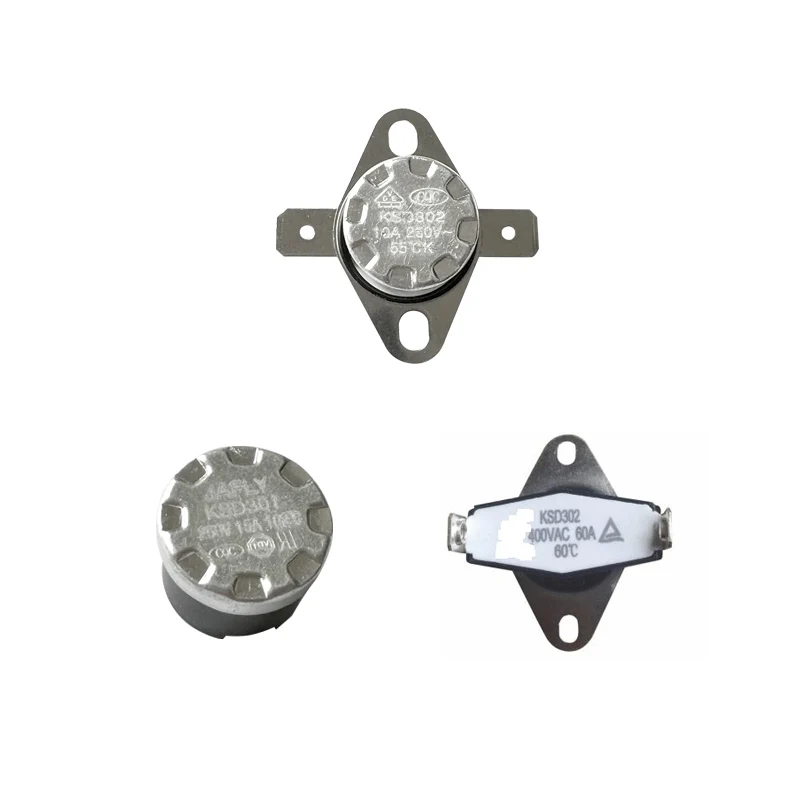 JIHUI KSD302 Limit Switch Temperature Control Thermal Protector  5A 10A 16A 125V 250V  Bimetal Thermostat