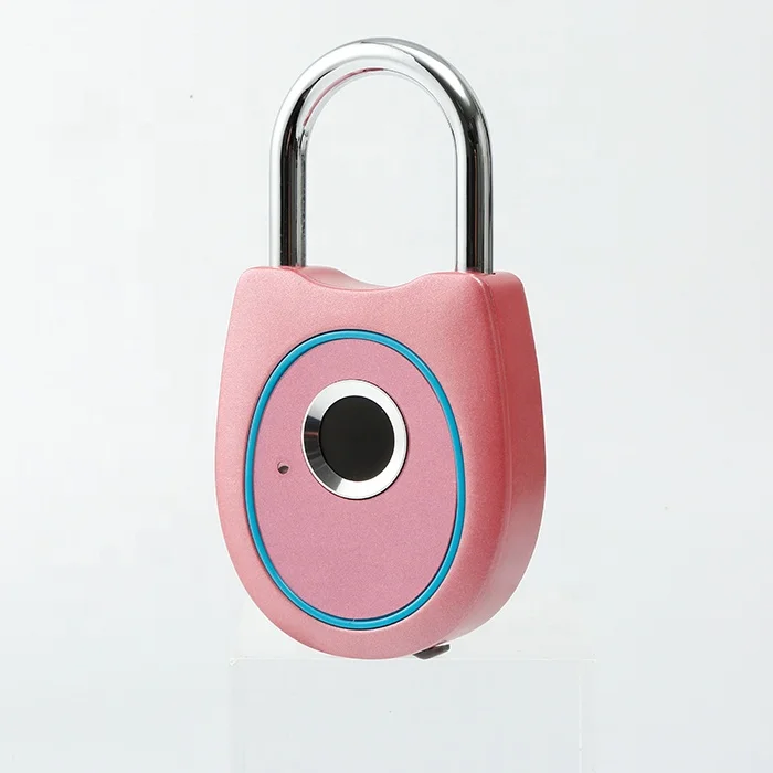 ZNSG10  Huili lock factory whole sale heart shape pink color 10 user code smart fingerprint padlock with usb Charging