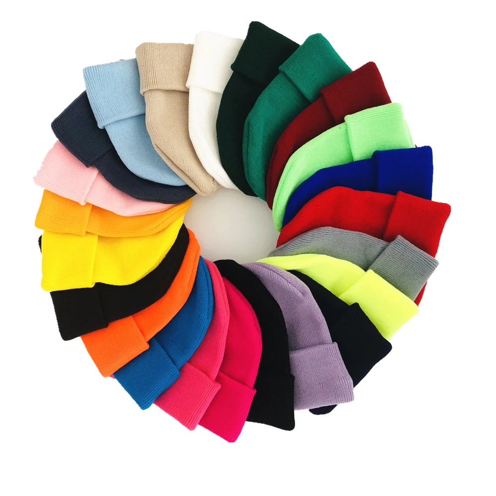 24 цвета, Высококачественная Зимняя Шапка-бини с индивидуальным логотипом