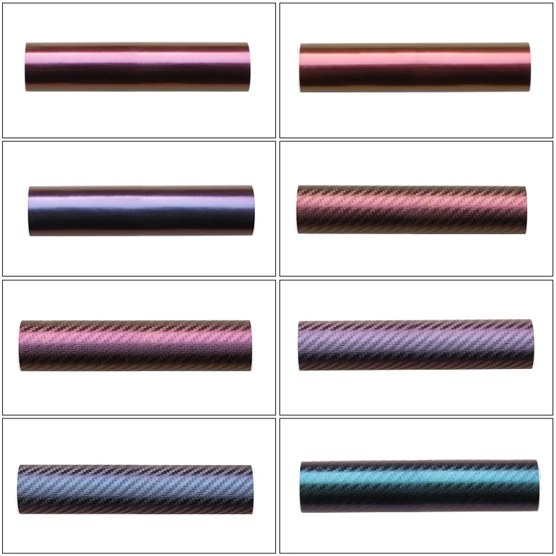 SCHANLEY Self Adhesive PVC Material Vehicle Vinyl Roll  Car Wrapping Foil Carbon Fiber Chameleon Sticker For