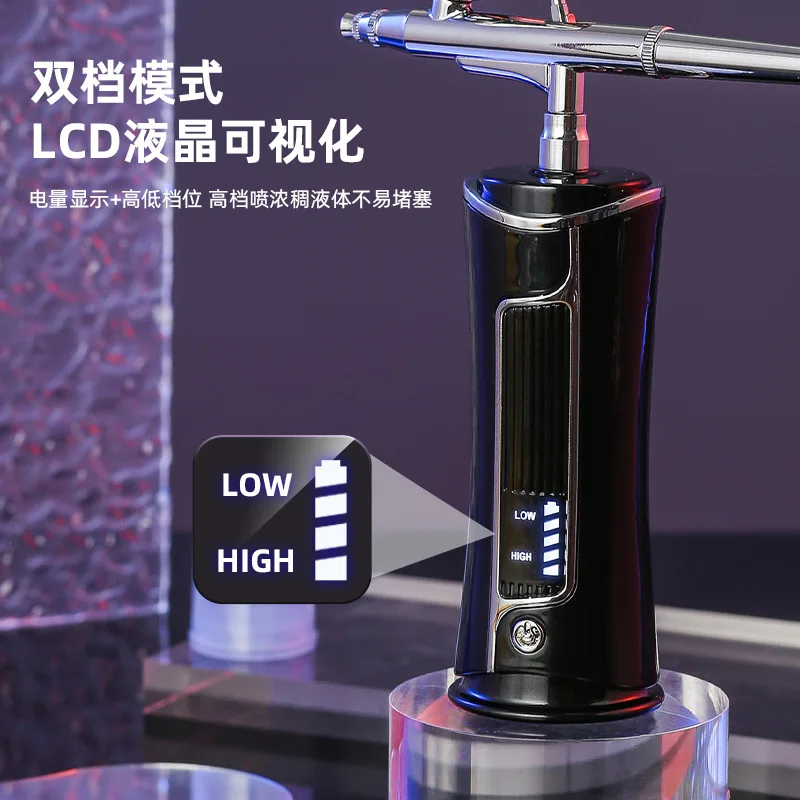 Portable Usb Rechargeable Nails Nano Spray Gun Mini Airbrush With Compressor Kit Airbrush Gun For Make Up Nail Art Cake Paint