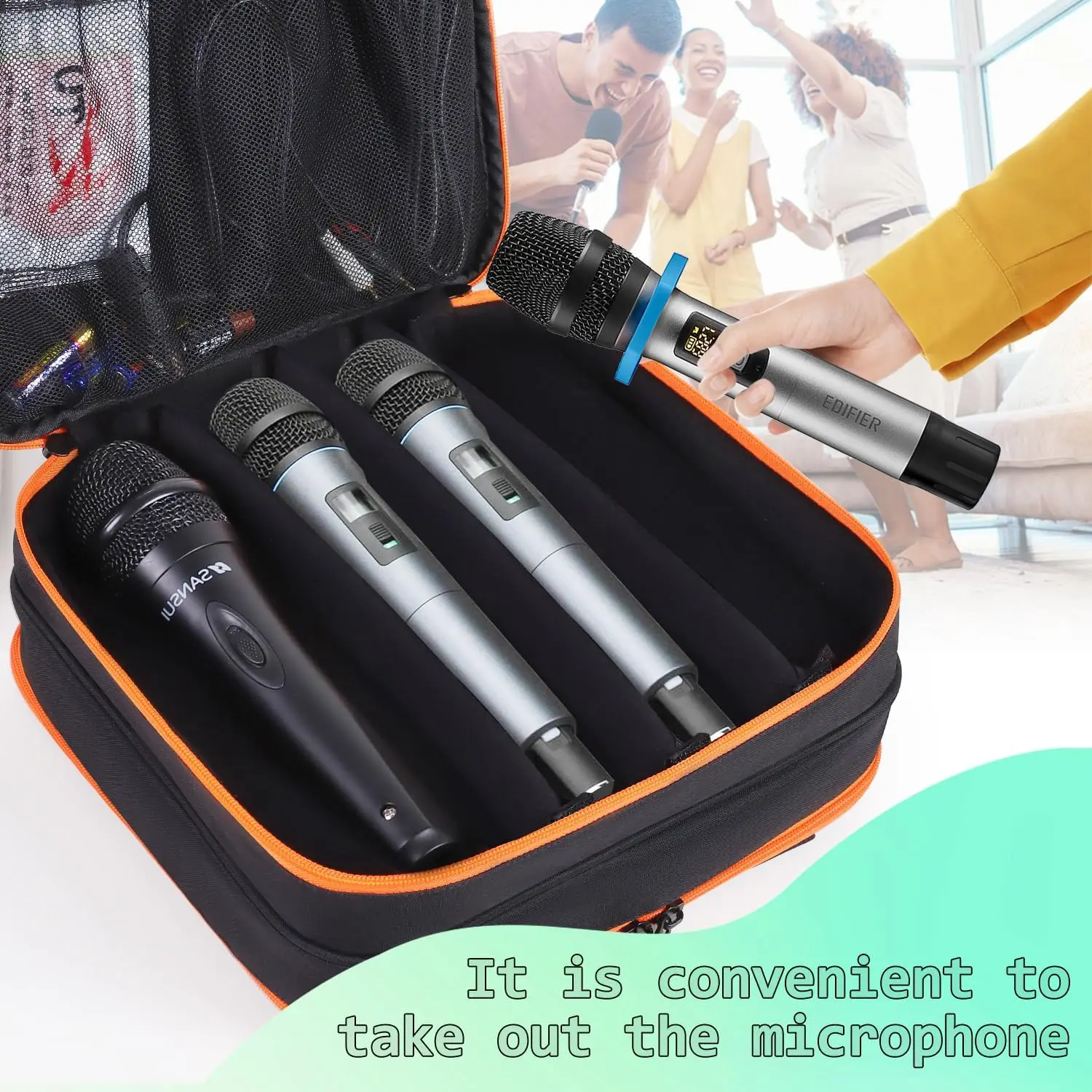 Microphone Case Wireless Microphone Bag Mic Carrying Case Microphone Portable Storage Case