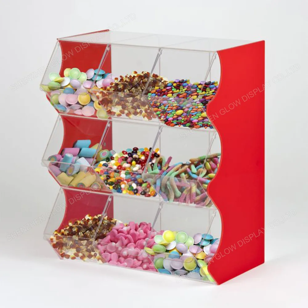 Colorful   side  acrylic  display is designed to attractively present your candy  for Shops Parties Weddings  home