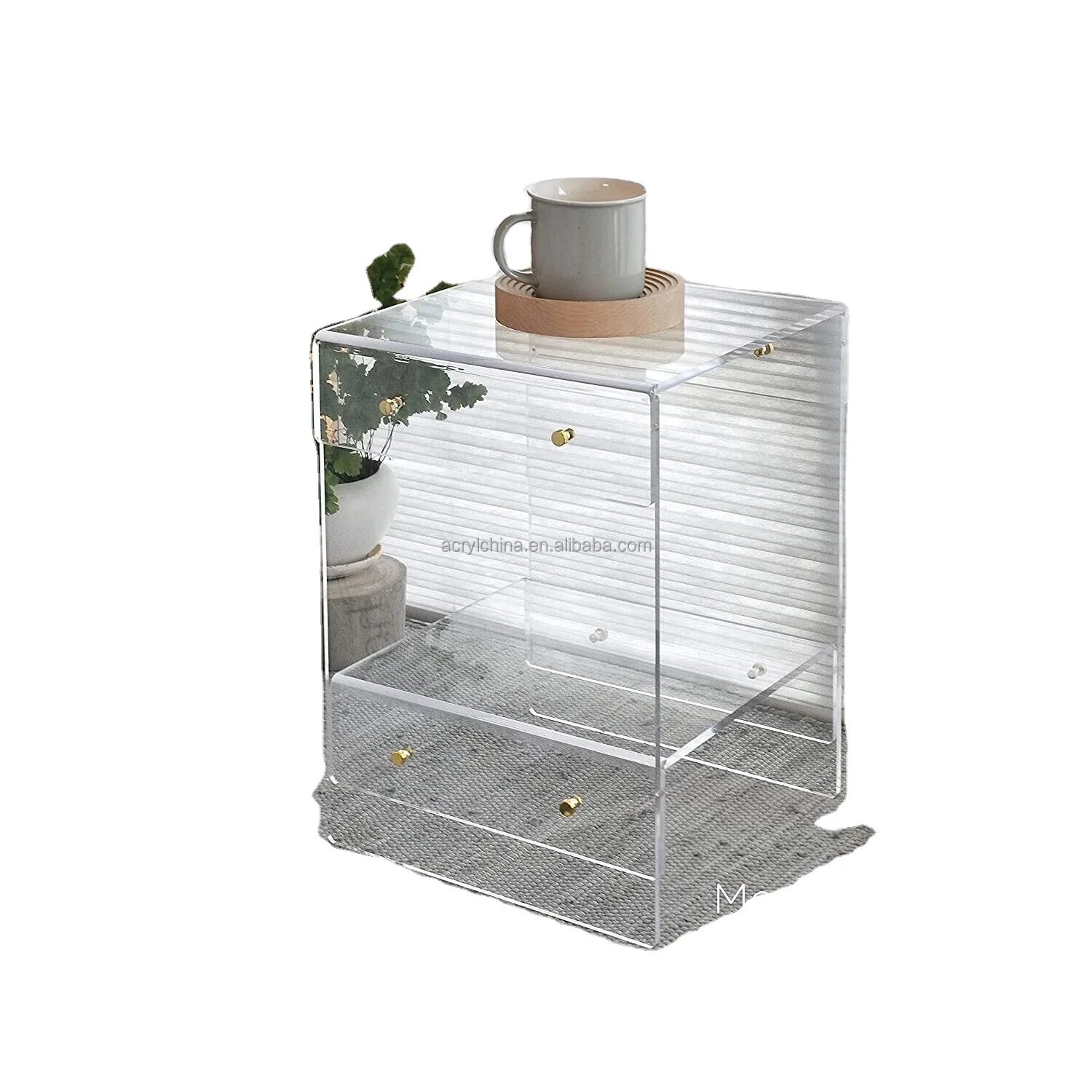 Manufacturer acrylic side tables for home use coffee cake dining black white transparent clear