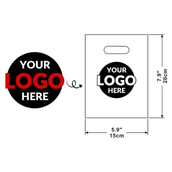 Custom Die Cut Plastic Bags Biodegradable Plastic Shopping Bags with Handles Die Cut Handle Bags Bulk for Grocery Business