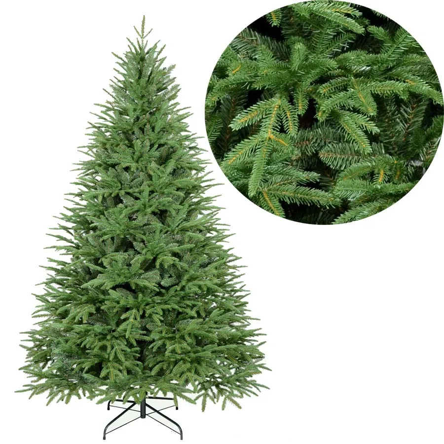 Pre-lit Hinged PE PVC Full Fir Indoor Christmas Tree Artificial For Party Decoration
