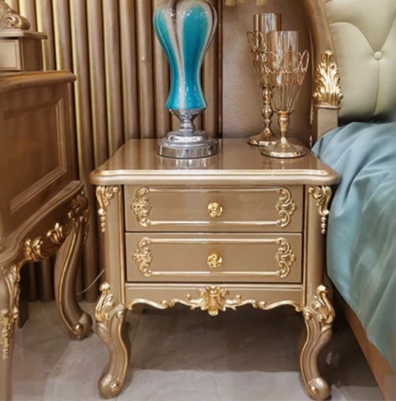 Высококлассная французская роскошная кровать размера «queen-size» мебель для спальни Классическая королевская резная однотонная деревянная двуспальная из натуральной кожи