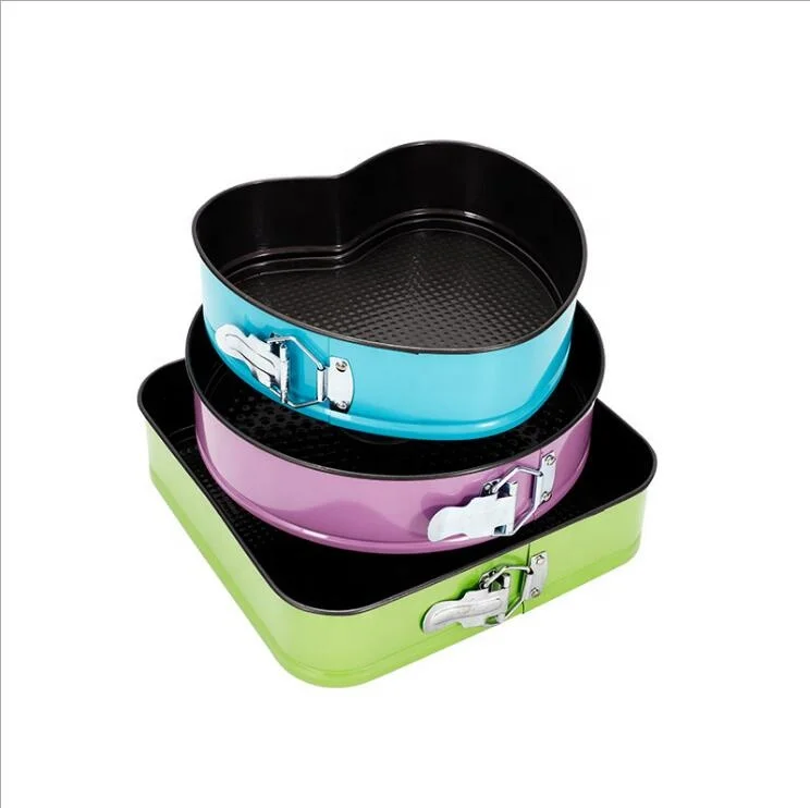 3Pcs Set Non-stick Carbon Steel Baking Cake Molds / Non-stick cake moulds set