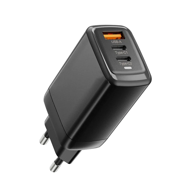 Foldable US EU Plug Type-c QC3.0 Multi-port Travel Adapter Type C Fast Charger 65watt 65w GaN 3-port Usb PD Charger