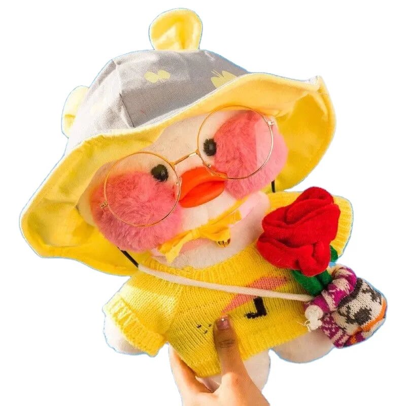 30cm Cute LaLafanfan Cafe Decor Plush Toy Stuffed Soft Kawaii Duck Doll Hyaluronic Acid Little Yellow Duck Pillow