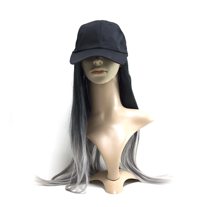 
Fashion new cap with wig hot sales baseball cap with wig for girls 