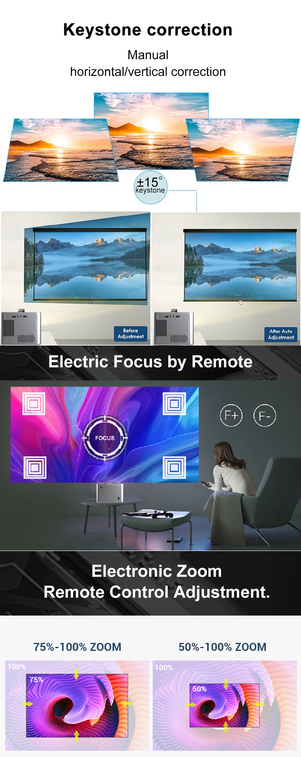 Roconia Zaolightec Toplew Egp9A Bettdow Bolta 180Ansi 240Hz Paris Portalflix Vertical Projector T30 9500Lumen Et50S