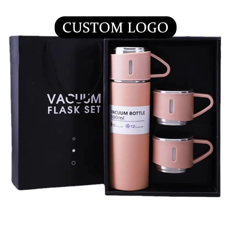 FX Factory Wholesale 500 ml Set Christmas Gift Thermos Vacuum Flask Stainless Steel Water Bottle with 2 Cups Hot and Cold Fl