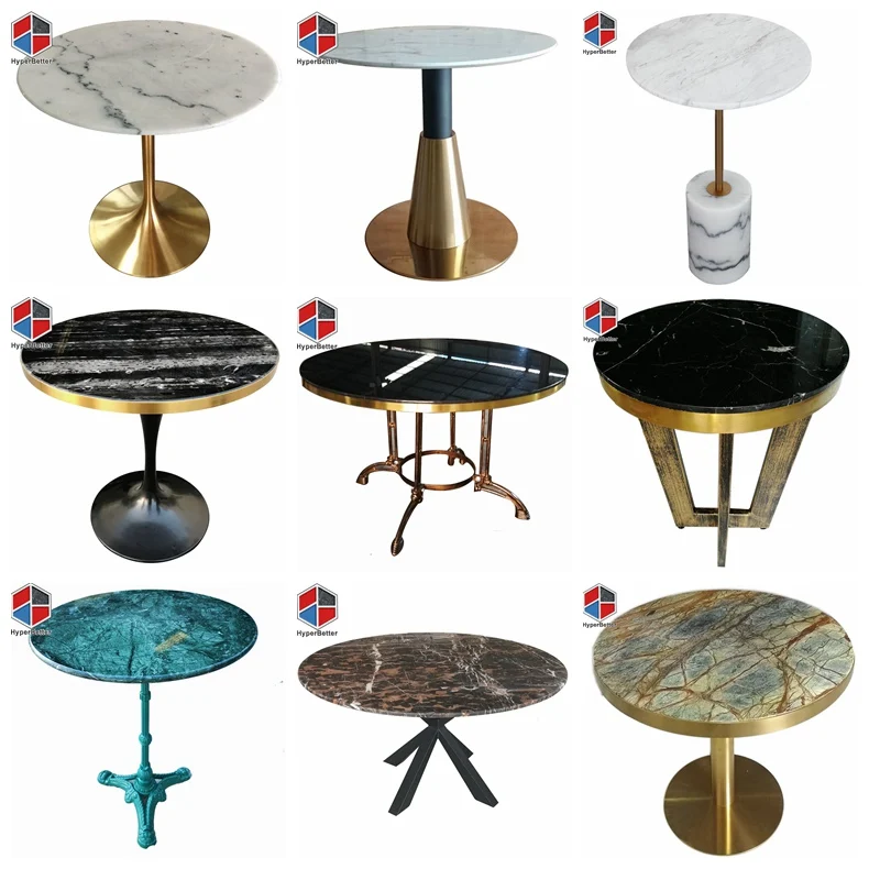 Various color round marble coffee table stainless leg manufacturers