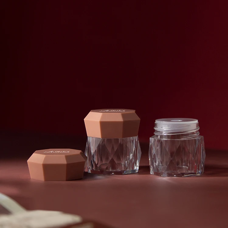 Fashion Polygon Diamond Type Cut Out Eyeshadow Glitter Packaging Plastic Jar 10G Glitter Container