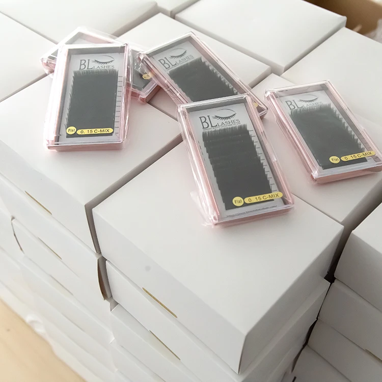 High quality eyelash extensions 0.07 d curl 19mm long length las extension supplies private label pestanas