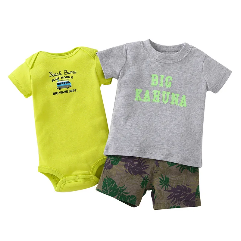 6 to 24 months shorts shirt romper 3pcs clothes summer baby boy clothing sets