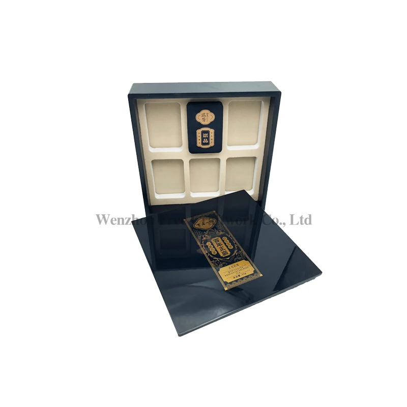 Роскошный Синий лак под заказ для пианино, деревянная коробка для выпечки чая, высококачественный лак MDF, чай Ramanda, праздничная коробка для даты