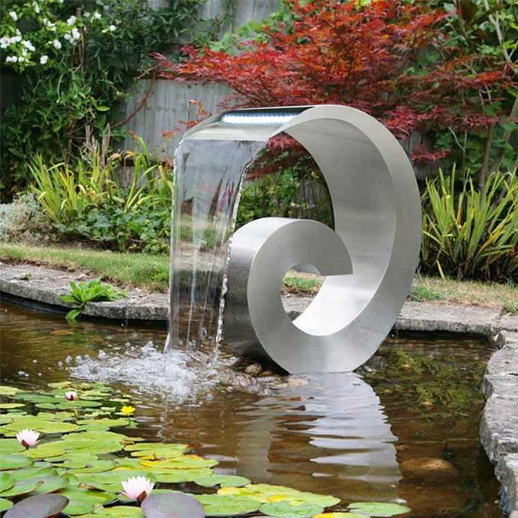 New Style Outdoor Stainless Steel Waterfalls Ornaments Swimming Pool Garden Fountain Waterfalls Spa Shower