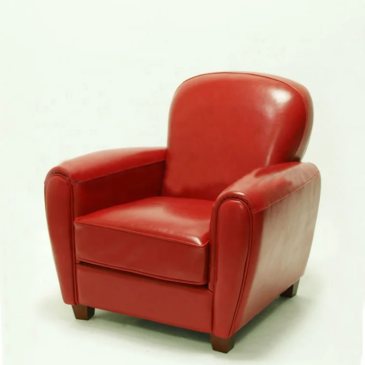 Modern leather sofa chairs home use upholstered armchair solid wood single furniture chair(KS-7026)