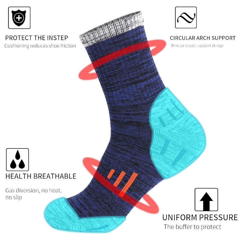 Wholesale Wool Socks With Stripe Thick Winter Heated Hiking Socks Alpacas Cashmere Merinos Wool Acrylic Work Sock