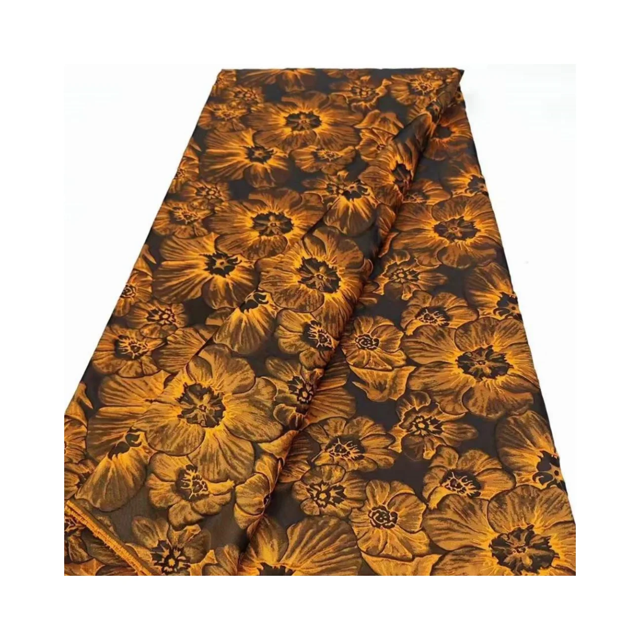 High quality African Ethnic 100% Polyester Fabric Tapestry Full Peony Embroidery Embellished