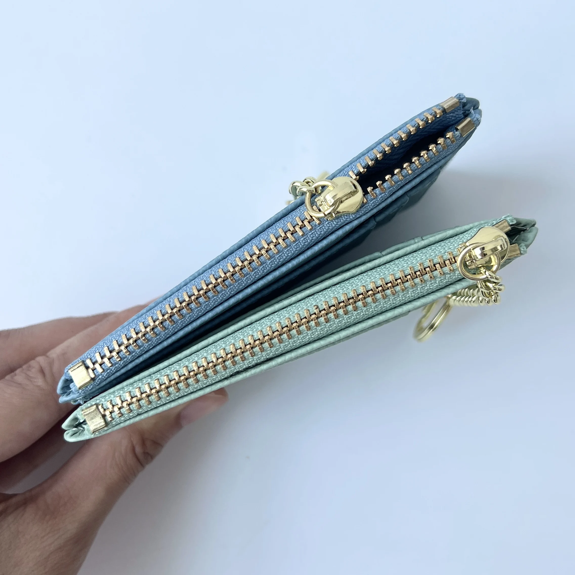 Чехол для карт тонкий кошелек с передним карманом женщин держатель кредитных брелком монет минималистский