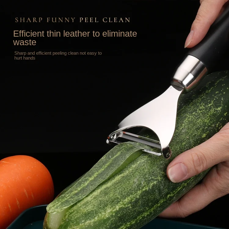 304 Stainless Steel Multi-purpose Melon Planer Peeler Fruit Triangle Push Grater Carving Peeling Knife