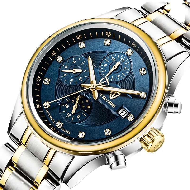 New listing Tevise Men watch Luxury Brand Watches automat Clock Fashion Leather belts Watch Cheap Sports wristwatch relogio male