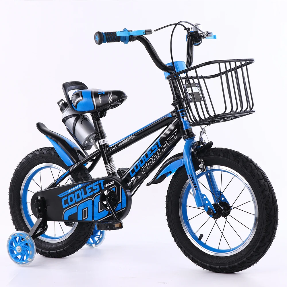 good quality children bicycle 5-9 years old with training wheels and basket 14 16 inch kid four wheel cycle price